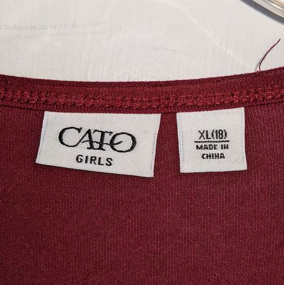 Cato Long Sleeve blouse XL girls burgundy - Picture 6 of 6